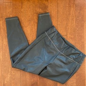Athleta leather look dark brown legging size Large